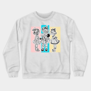 Little girls playing with dolls Crewneck Sweatshirt